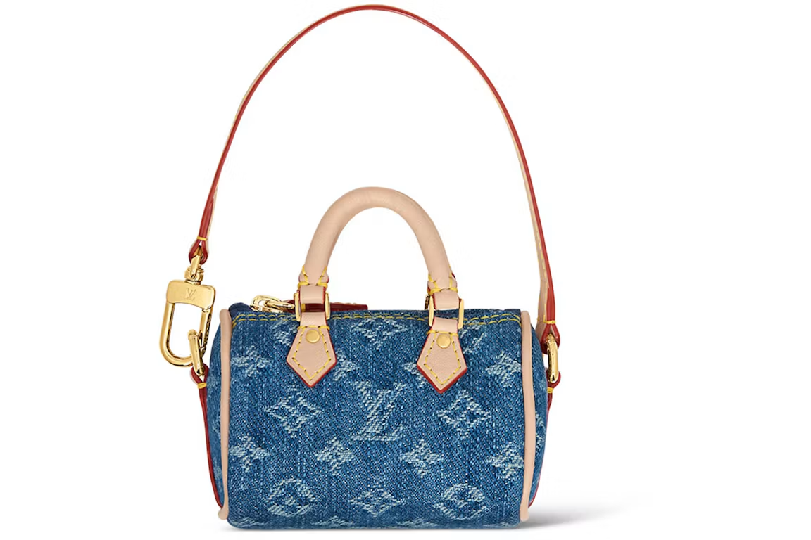 Louis Vuitton Micro Speedy Bag Charm Monogram Denim Blue